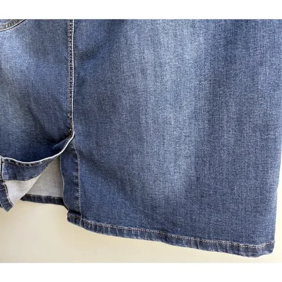 J JILL Denim Smooth Fit Skirt Size 16 | Dark Wash Cotton Classic Casual Preppy - Picture 5 of 9